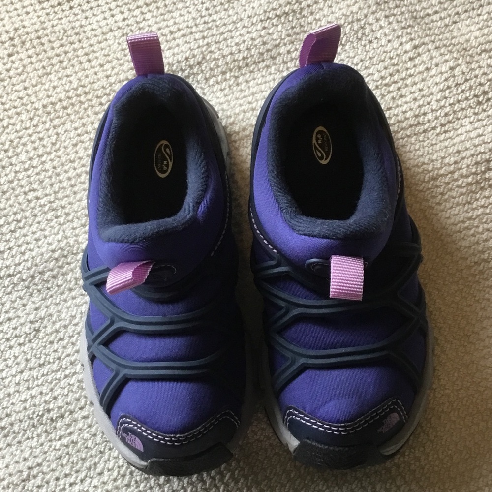 Kids North Face Navy/Purple Slip-On Athletic Shoes